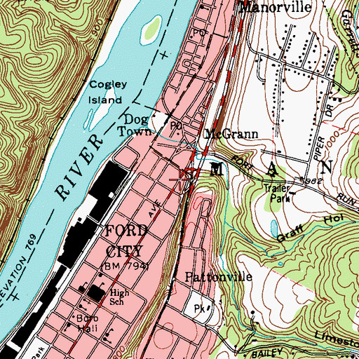 Topographic Map of Brightmeyer Greenhouse, PA