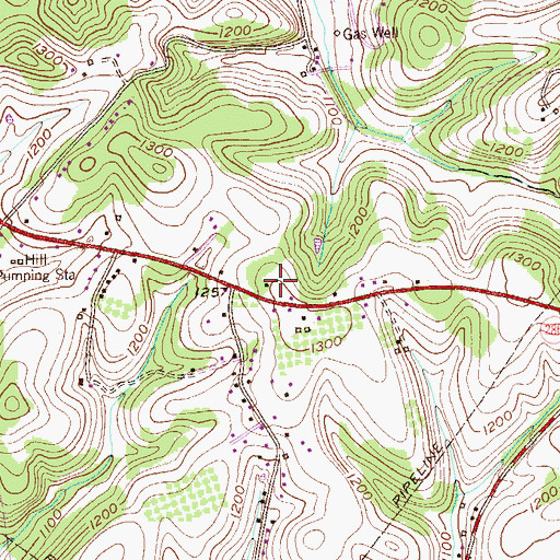 Topographic Map of Tomer's Greenhouse, PA