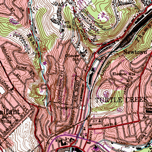 Topographic Map of Henkel's Greenhouse, PA