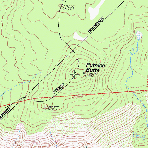 Topographic Map of Pumice Butte, CA