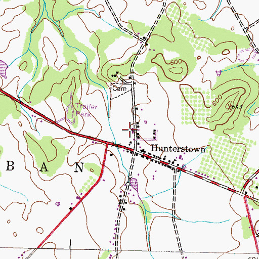 Topographic Map of Saw Horse Farm, PA