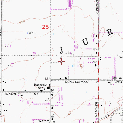 Topographic Map of Eastvale, CA