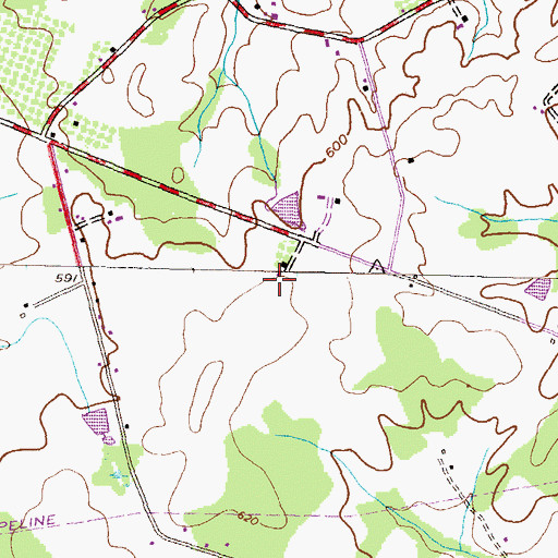 Topographic Map of Vieux Carre Farms, PA