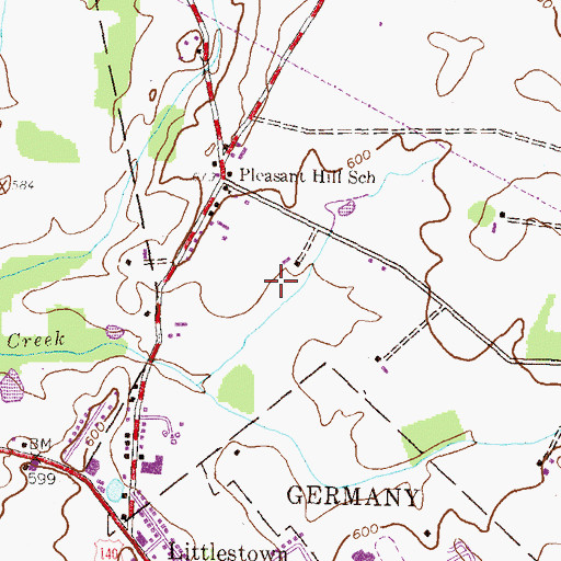 Topographic Map of Sheraton Breeding Farm, PA