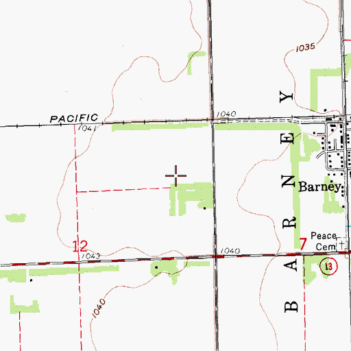 Topographic Map of Hager Strip, ND