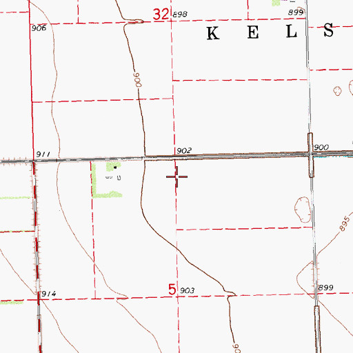 Topographic Map of Dakota Airport, ND