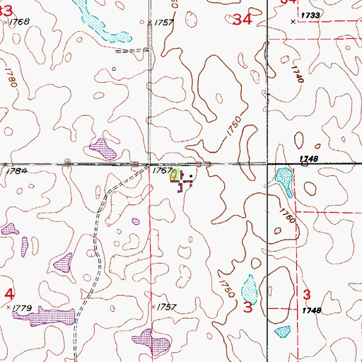 Topographic Map of L Seckerson Airstrip, ND