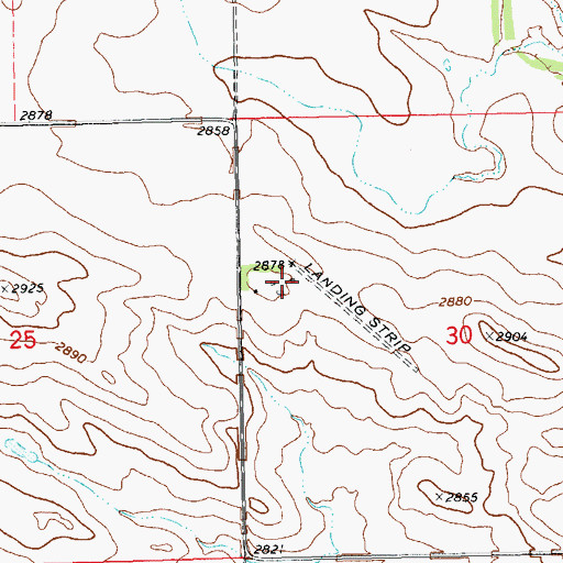 Topographic Map of Dilse Private Airstrip, ND