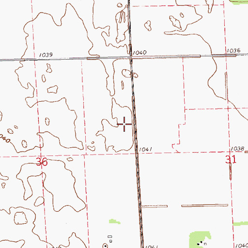 Topographic Map of Bakko Airstrip, ND