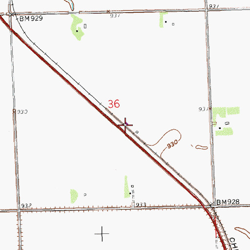 Topographic Map of Flying-N-Ranch Airport (historical), ND