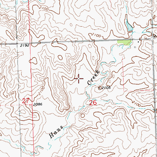Topographic Map of Frei Private Airport, ND