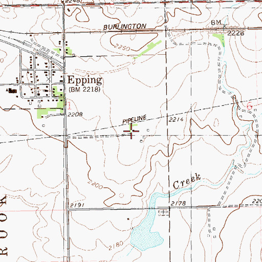 Topographic Map of Moen Airport (historical), ND