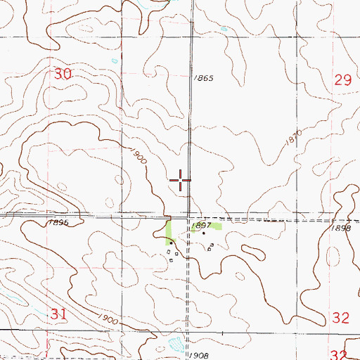 Topographic Map of Voller Airport, ND
