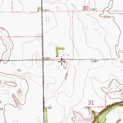 Topographic Map of Geske Airfield, ND