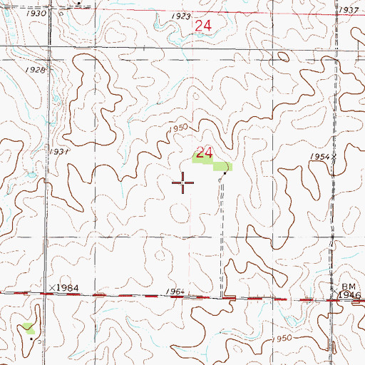 Topographic Map of Humann Private Airstrip, ND