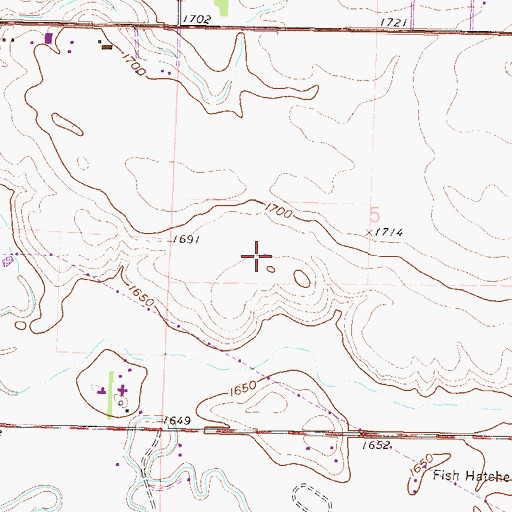 Topographic Map of Sauter Airport, ND