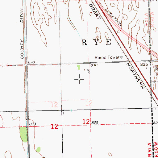 Topographic Map of Casslindan Airport, ND