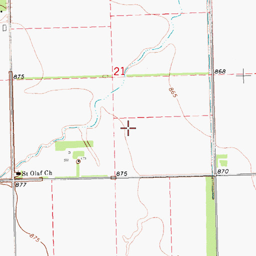 Topographic Map of Saure Airport, ND