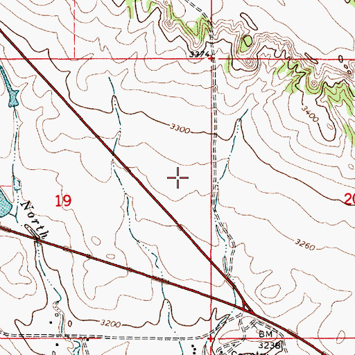 Topographic Map of Broadus Airport, MT