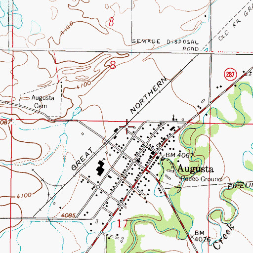 Topographic Map of Williams Field, MT