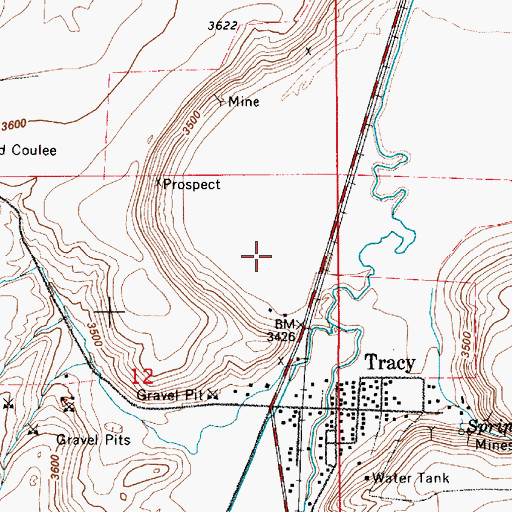Topographic Map of Prill Field, MT