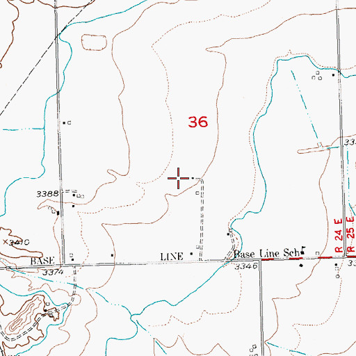 Topographic Map of Wilcox Airport, MT