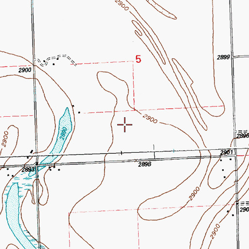 Topographic Map of Wounded Buck Ranch Airport, MT