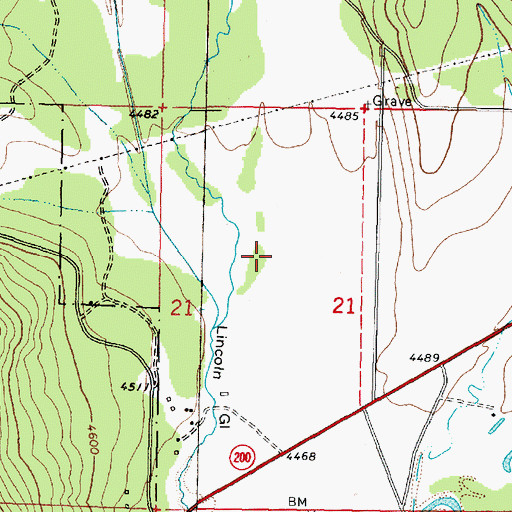 Topographic Map of Cain Ranch Airport, MT