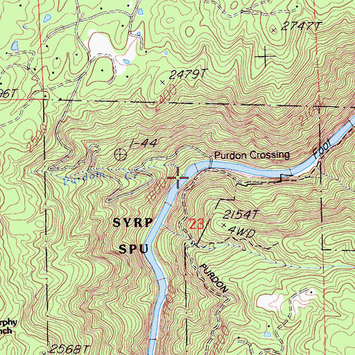 Topographic Map of Purdon Creek, CA
