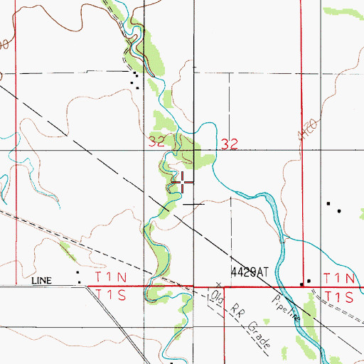 Topographic Map of Pierces Airport, MT