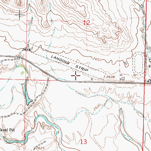 Topographic Map of Jordan Airport, MT