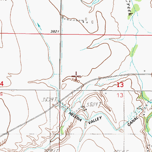 Topographic Map of Mountain Lakes Field Airport (historical), MT