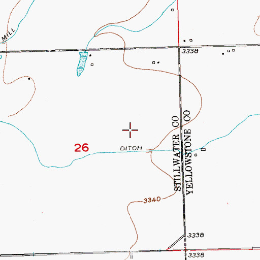 Topographic Map of Cottonwood Airport, MT
