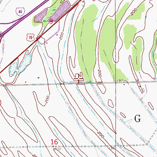 Topographic Map of Rice-Bell Field Airport, AR