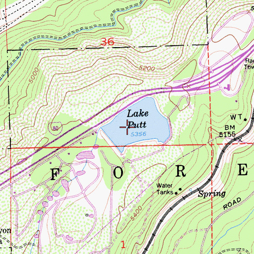 Topographic Map of Lake Putt, CA