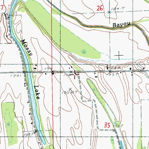 Topographic Map of Taylor Airport, AR