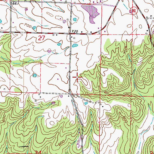 Topographic Map of Heifer Creek Ranch Airport, AR