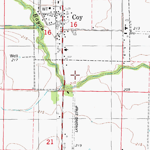 Topographic Map of Walls Airport, AR