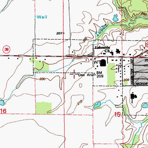 Topographic Map of Bob Norman Airstrip (historical), AR