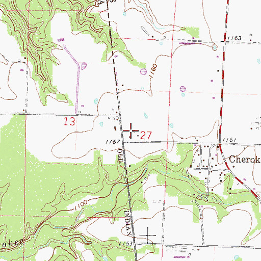 Topographic Map of Cherokee Strip, AR