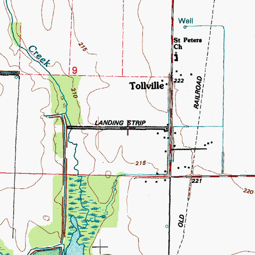 Topographic Map of Skarda/Tollville Airport, AR