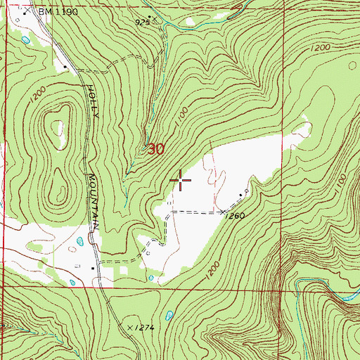Topographic Map of Holley Mountain Airpark, AR