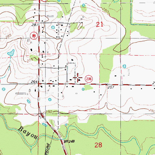 Topographic Map of Bully Henry Airport, AR