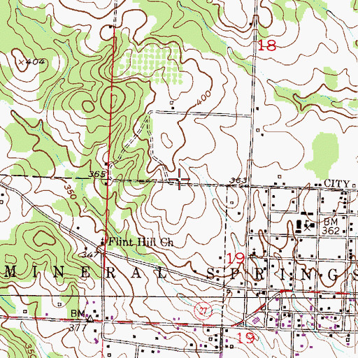 Topographic Map of Glenn Winchester Airport, AR