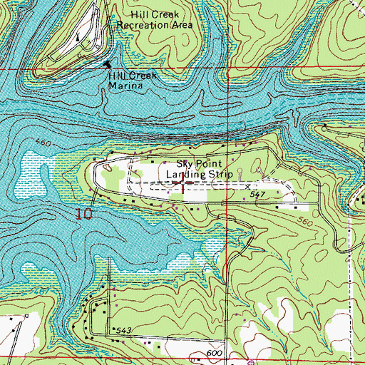 Topographic Map of Skypoint Estates Airport, AR