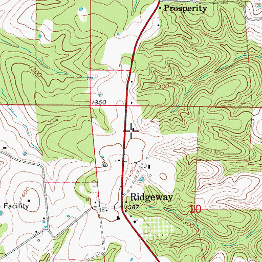 Topographic Map of Ridgeway Field, AR