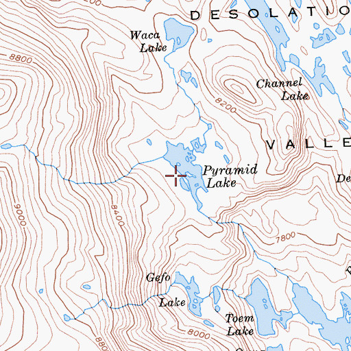 Topographic Map of Pyramid Lake, CA