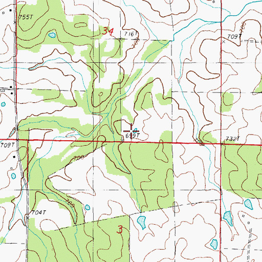 Topographic Map of Melbourne Municipal Airport - John E Miller Field, AR