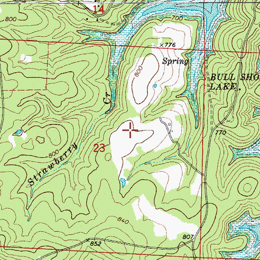 Topographic Map of Thunder Ridge Ranch Airport, AR