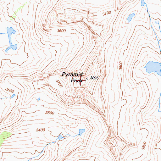 Topographic Map of Pyramid Peak, CA